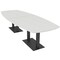 Skutchi Designs Arc Boat Conference Table, 45 in W, 120 in L, White HAR-ABOT-48x120-DOU.BK-WA7976 - alternate 1