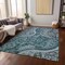 Homeroots 9' X 12' Teal Blue And Dark Green Floral Medallion Washable Indoor Outdoor Area Rug 603201 - alternate 5
