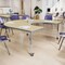 Flash Furniture Commercial Adjustable Height Horseshoe Activity Table - Locking Casters-LT NAT XU-A6066-HRSE-LTNAT-T-A-CAS-GG - alternate 6