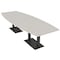 Skutchi Designs Boat Conference Table With Power Unit, 48 in W, 120 in L, Ivory HAR-BOT-48x120-DOU.BK-K458-NA - alternate 1