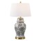 Jonathan Y Ellis 29.5" Traditional Chinoiserie Ceramic LED Table Lamp, Gray/White JYL3008B - alternate 1