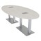Skutchi Designs Oval Conference Table With Power Unit, 48 in W, 96 in L, Ivory HAR-OVL-48X96-DOU-K458-ESIL - alternate 1