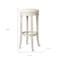 Homeroots 31" Bone and Antiqued White Fabric and Solid Wood Backless Bar Height Swivel Bar Chair 632407 - alternate 4