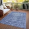 Homeroots 9' X 12' Navy Blue Oriental Washable Indoor Outdoor Area Rug 607564 - alternate 5