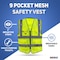 Neiko High Visibility Safety Vest ANSI Class 2, 9 Pockets, Neon Yellow, 3X-Large (3XL) 54064A - alternate 5