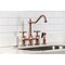 Kingston Brass Bridge Kitchen Faucet with Brass Sprayer, Antique Copper KS127BEXBSAC - alternate 4