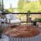 Homeroots 8' Orange Round Ikat Washable Indoor Outdoor Area Rug 576997 - alternate 2