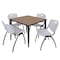 Regency Square Kahlo Breakroom Table W/ 4 M Stack Chairs, 36 in W, 36 in L, Noble Oak TPL3636NOBK47GY - alternate 1