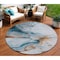 Homeroots 8' Sky Blue And Copper Round Abstract Washable Indoor Outdoor Area Rug 617874 - alternate 1