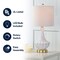 Jonathan Y Parker 21.5" Contemporary Traditional Ceramic/Metal Gourd LED Table Lamp, Brass/White JYL1030A - alternate 4