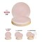 Smarty Had A Party 7.5" Pink with Gold Rim Organic Round Disposable Plastic Appetizer/Salad Plates (120 Plates), 120PK 937PG-CASE - alternate 8