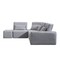Homeroots Light Gray Polyester Modular L Shaped Four Piece Corner Sectional 473570 - alternate 2