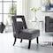 Homeroots 26" Gray and Black Velvet Tufted Side Chair 533839 - alternate 2