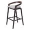 Homeroots Set of Two 31" Gray and Espresso Fabric and Solid Wood Low Back Bar Height Bar Chairs, 2PK 571490 - alternate 4
