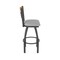 Holland Bar Stool Co Eleanor 36in Swivel Extra Tall Bar Stool, Pewter Finish, Medium Back and Canter Folkstone Grey Seat 880 - alternate 5