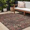 Homeroots 8' X 10' Red And Dark Blue Floral Washable Indoor Outdoor Area Rug 564371 - alternate 1