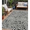 Homeroots 5' X 8' Black And Ivory Abstract Washable Indoor Outdoor Area Rug 598951 - alternate 1