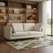 Homeroots 76" Cream Fabric Sofa With Black Legs 641007 - alternate 2