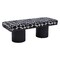 Homeroots 49in White and Black Fabric and Solid Wood Upholstered Bench 668858 - alternate 7