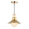 Jonathan Y Colin 9.75" Adjustable Iron/Glass Retro Hurricane LED Pendant, Brass Gold JYL6120A - alternate 9