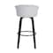 Homeroots 30" Light Gray And Black Fabric Swivel Bar Height Bar Chair 534425 - alternate 4