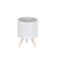Homeroots Set of Three White Porcelain 1 Ounce Round Funny Face Pot Planters With Stands, 3PK 517974 - alternate 6