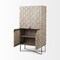 Homeroots 18in Brown and Gold Solid Wood and Metal Curio Cabinet With Four Doors 727721 - alternate 3