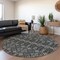 Homeroots 8' Black And Ivory Round Tribal Washable Indoor Outdoor Area Rug 614205 - alternate 5