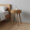 Homeroots 22" Oak Solid Wood Round Two Drawer Nightstand 722530 - alternate 2