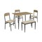Monarch Specialties Dining Set, 5pcs Set, 40-in. Rectangular, Small, Kitchen, Black Metal, Contemporary, Modern I 1027 - alternate 1