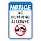 Signmission Notice No Dumping Allowed, Heavy-Gauge Aluminum, 18" x 24", A-1824-24925 A-1824-24925 - alternate 2