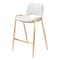 Homeroots Set of Two 26" White And Gold Faux Leather And Steel Low Back Counter Height Bar Chairs 555668 - alternate 1