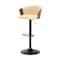 Homeroots Cream and Black Faux Leather with Metal Swivel Adjustable Height Bar Chair 534426 - alternate 4