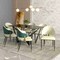 Leisuremod Aria Modern Dining Chair in Leather and Iron Legs with Curved Back in Green, 2PK AC45G2 - alternate 4