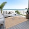 Homeroots 10' X 14' Peach And Beige Geometric Washable Indoor Outdoor Area Rug 610846 - alternate 4