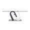 Homeroots 71" Clear And White and Gray Glass And Stainless Steel Pedestal Base Dining Table 383824 - alternate 2