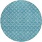 Homeroots 8' Teal Blue And Ivory Round Geometric Washable Indoor Outdoor Area Rug 596209 - alternate 4