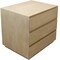 Homeroots 24" Natural Solid Wood Ribbed Texture Three Drawer Nightstand 569600 - alternate 3
