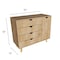 Homeroots 35" Natural Solid Wood Four Drawer Combo Dresser 489581 - alternate 3