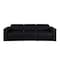 Homeroots 100" Black Top Grain Leather Reclining Metal USB Sofa 720428 - alternate 1