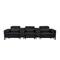 Homeroots 129" Black Top Grain Leather Reclining Metal USB Sofa 720342 - alternate 2