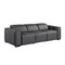 Homeroots 104" Dark Gray Top Grain Leather Reclining Metal USB Sofa 720388 - alternate 7