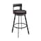 Armen Living Flynn 30in Swivel Bar Stool in Brown Metal with Brown Faux Leather LCFLBAJVCHO30 - alternate 1