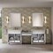 James Martin Vanities Bellshire 96" Dual Vanity Set w/ 24" Make-Up Counter, Bright White w/3 cm Lime Delight Silestone Top 660-VMC96-BW-3LDL - alternate 3