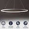 Jonathan Y Brice 35" Modern Contemporary Metal Round Dimmable Integrated LED Pendant, Matte White JYL7220I - alternate 9