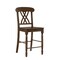 Homeroots Set of Two 24" Walnut Solid Wood Counter Height Bar Chairs, 2PK 573452 - alternate 2