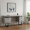 Homeroots 60" Gray and Black Computer Desk With Three Drawers 333518 - alternate 4