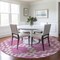 Homeroots 8' Blush And Ivory Round Geometric Washable Indoor Outdoor Area Rug 593752 - alternate 4