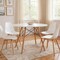 Homeroots 32" White and Natural Wood Round Top Dining Table 568199 - alternate 3