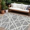 Homeroots 8' X 10' Gray And Ivory Geometric Washable Indoor Outdoor Area Rug 600459 - alternate 1